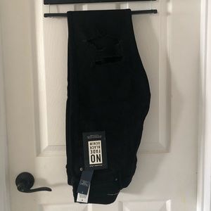 Abercrombie & Fitch Men’s black denim distressed skinny jeans 34x32 NWT